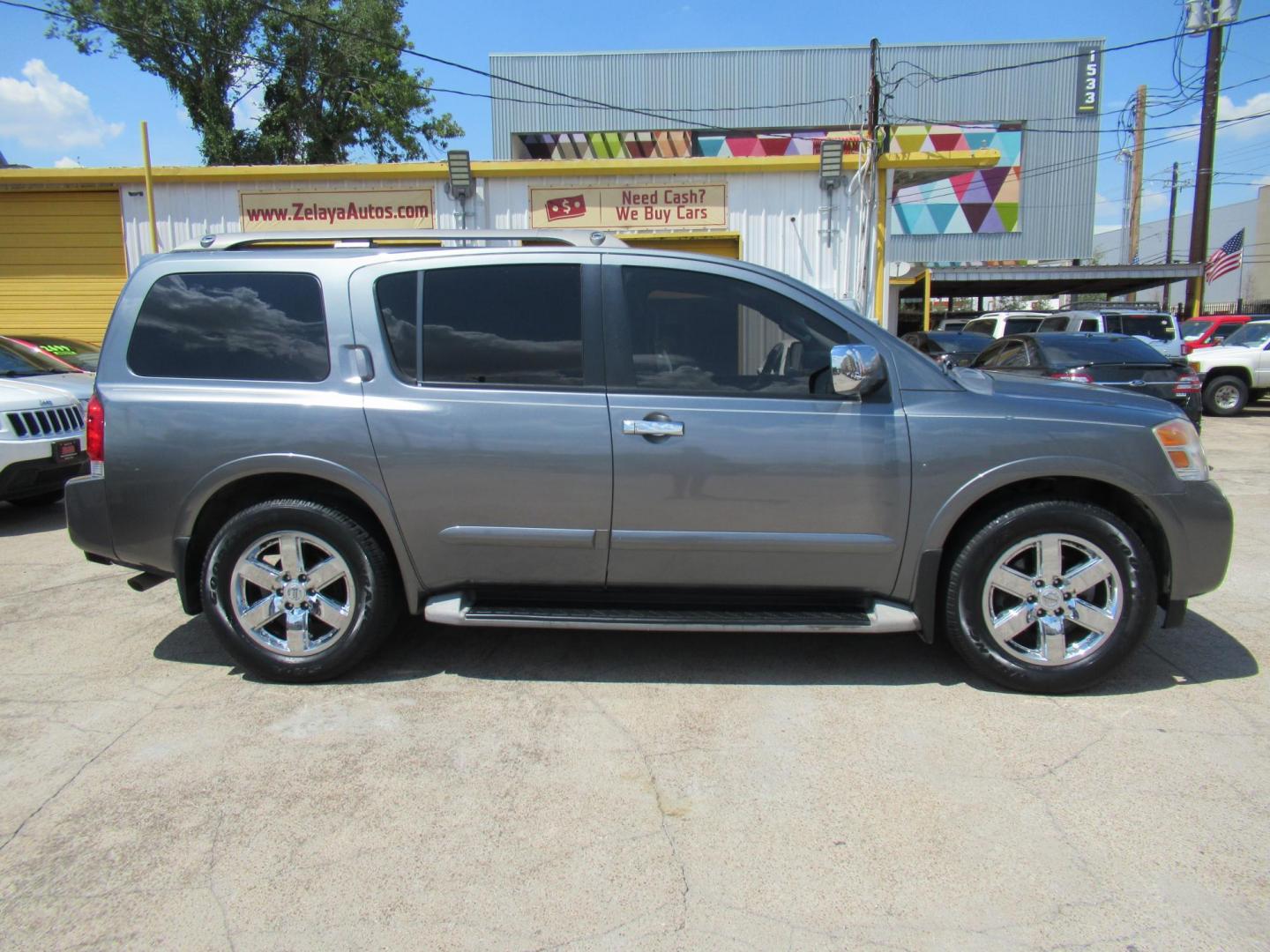 2015 Gray /Black Nissan Armada SL 2WD (5N1BA0ND4FN) with an 5.6L V8 DOHC 32V FFV engine, Automatic transmission, located at 1511 North Shepherd Dr., Houston, TX, 77008, (281) 657-1221, 29.798361, -95.412560 - 2015 NISSAN ARMADA SV-SL-PLATINUMVIN: 5N1BA0ND4FN6019714 DOOR WAGON-SPORT UTILITY5.6L V8 F DOHC 32VFLEX FUELREAR WHEEL DRIVE - Photo#0